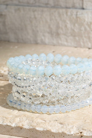 Glass Bead Stack Bracelet Set- Several Colors Available