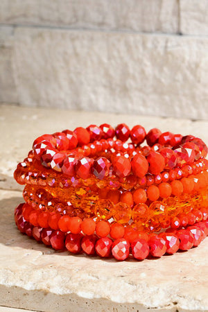 Glass Bead Stack Bracelet Set- Several Colors Available