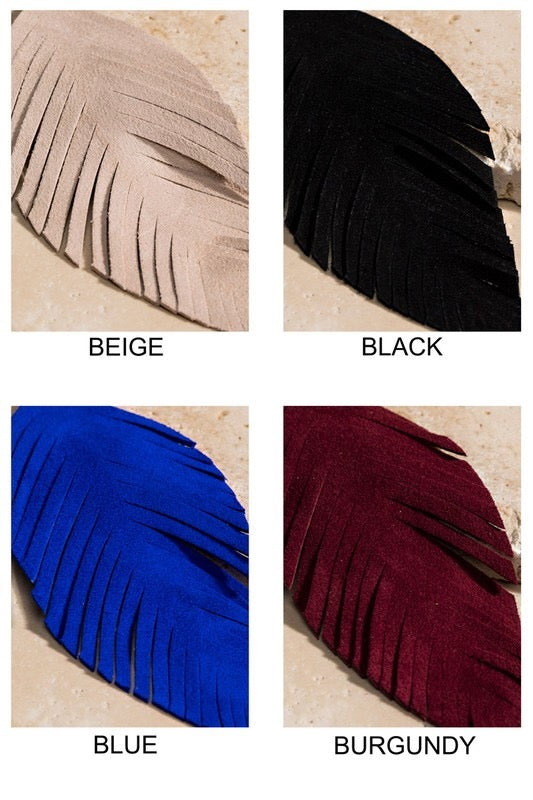 Genuine Leather Leaf Earrings- Multiple Colors