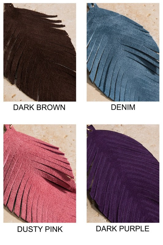 Genuine Leather Leaf Earrings- Multiple Colors