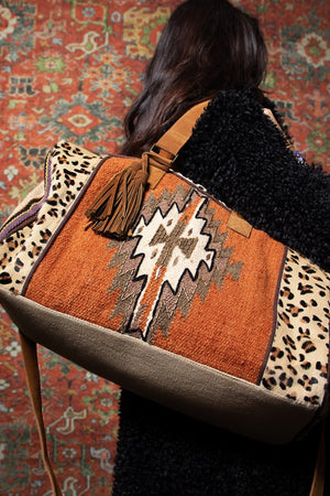 Statement Aztec Bag- Rust