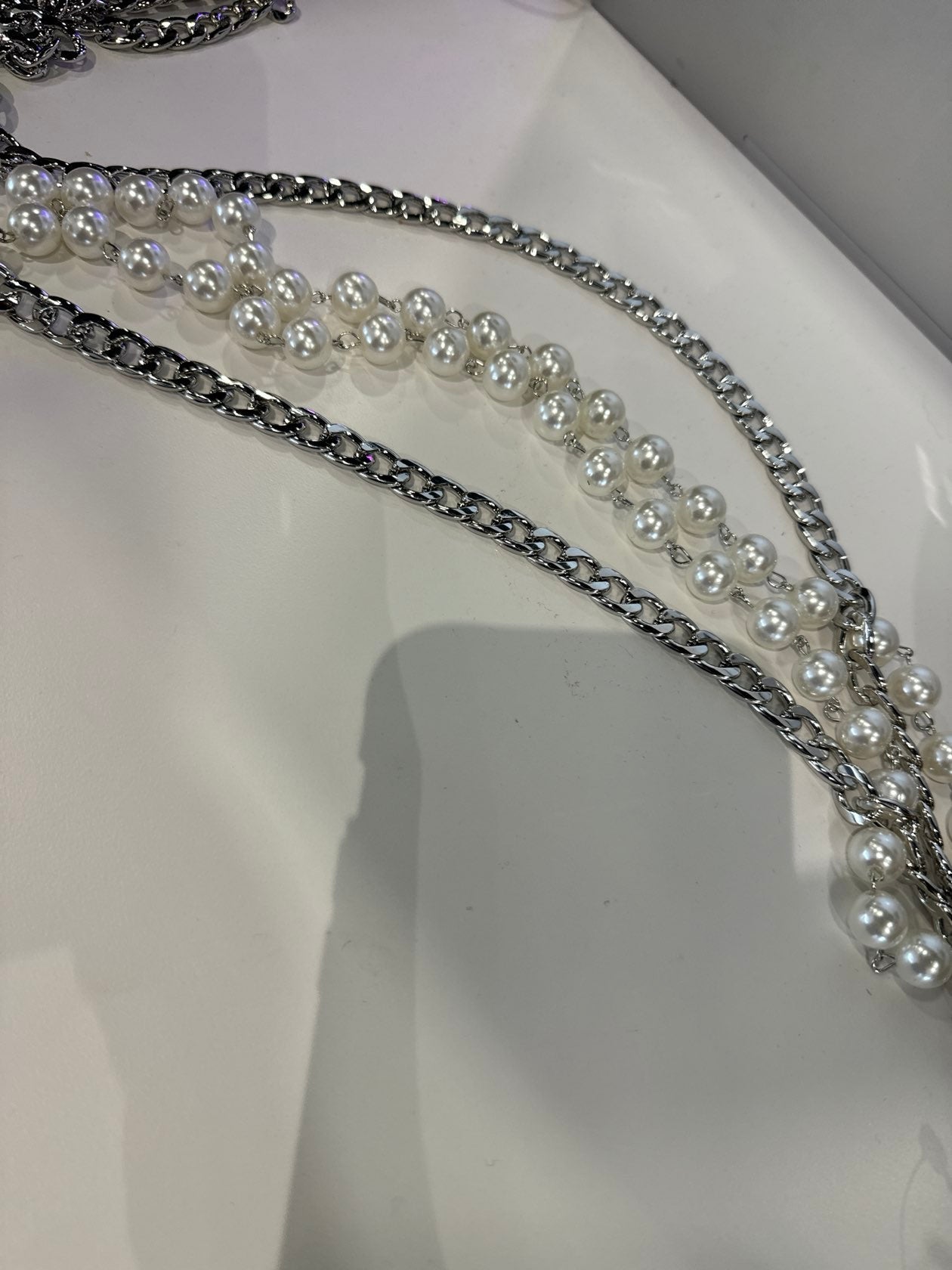 Pearl Drop Chain Belt- 2 Colors Available