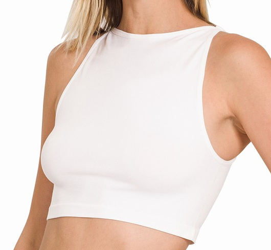 High Neck Cropped Tank Top