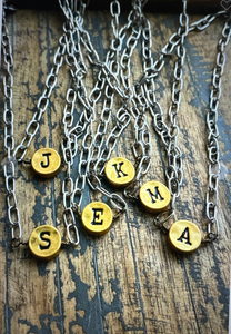 Circle Initial Pendant Necklace