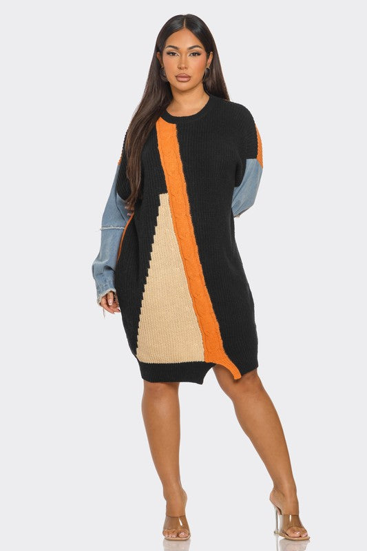 Luxe Colorblock Sweater Dress- 3 Colors Available