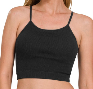 Ribbed Cropped Top- 2 Colors Available