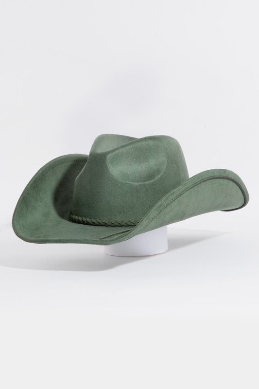 Braided Band Cowboy Hat- 2 Colors