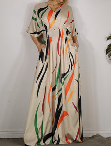 Halle Abstract Jumpsuit- Cream