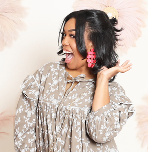 Valencia Chandelier Earrings- Coral