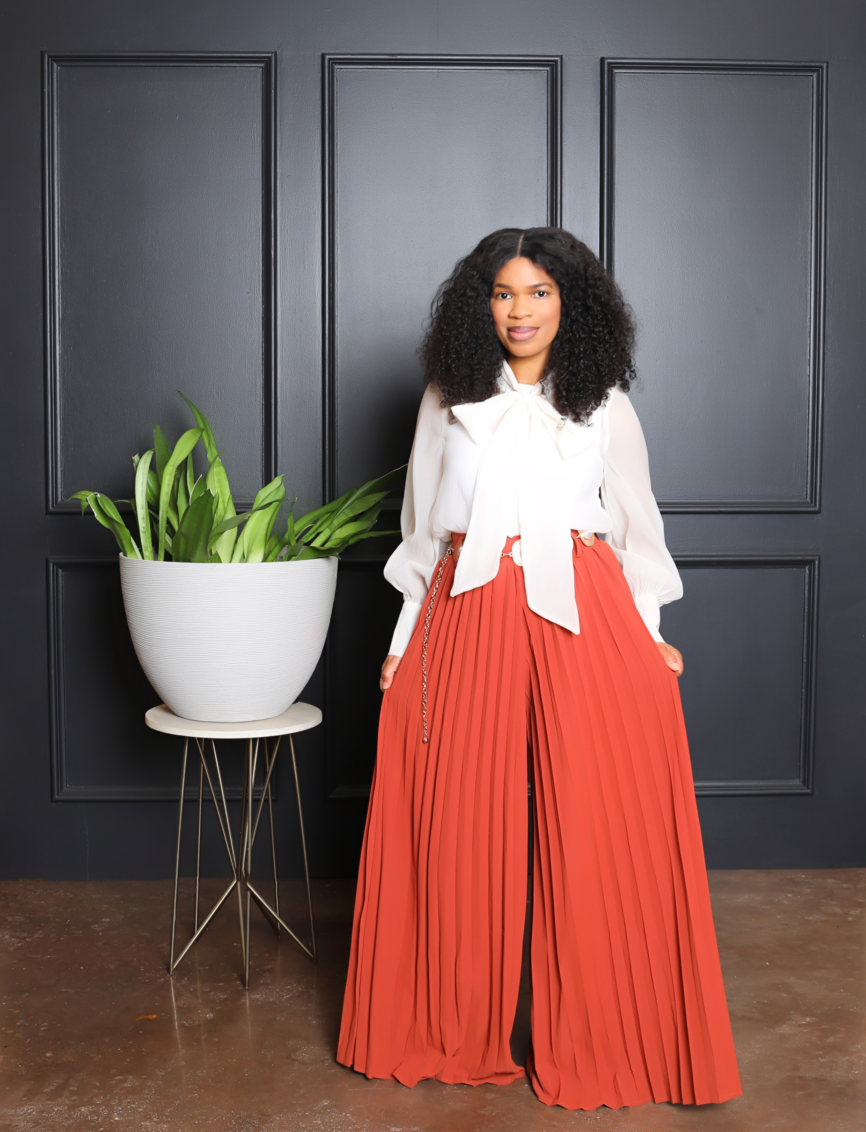 Rich Auntie Palazzo Pants- Orange Rust