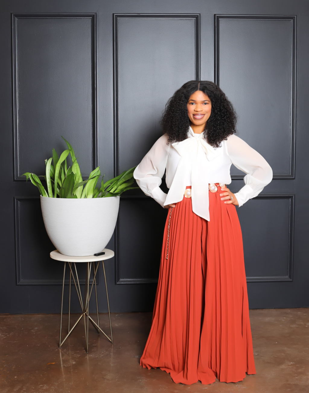 Rich Auntie Palazzo Pants- Orange Rust