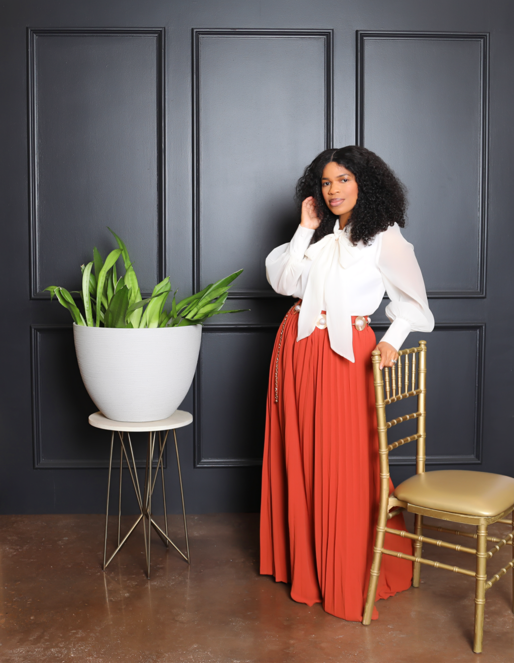 Rich Auntie Bow Blouse- Cream