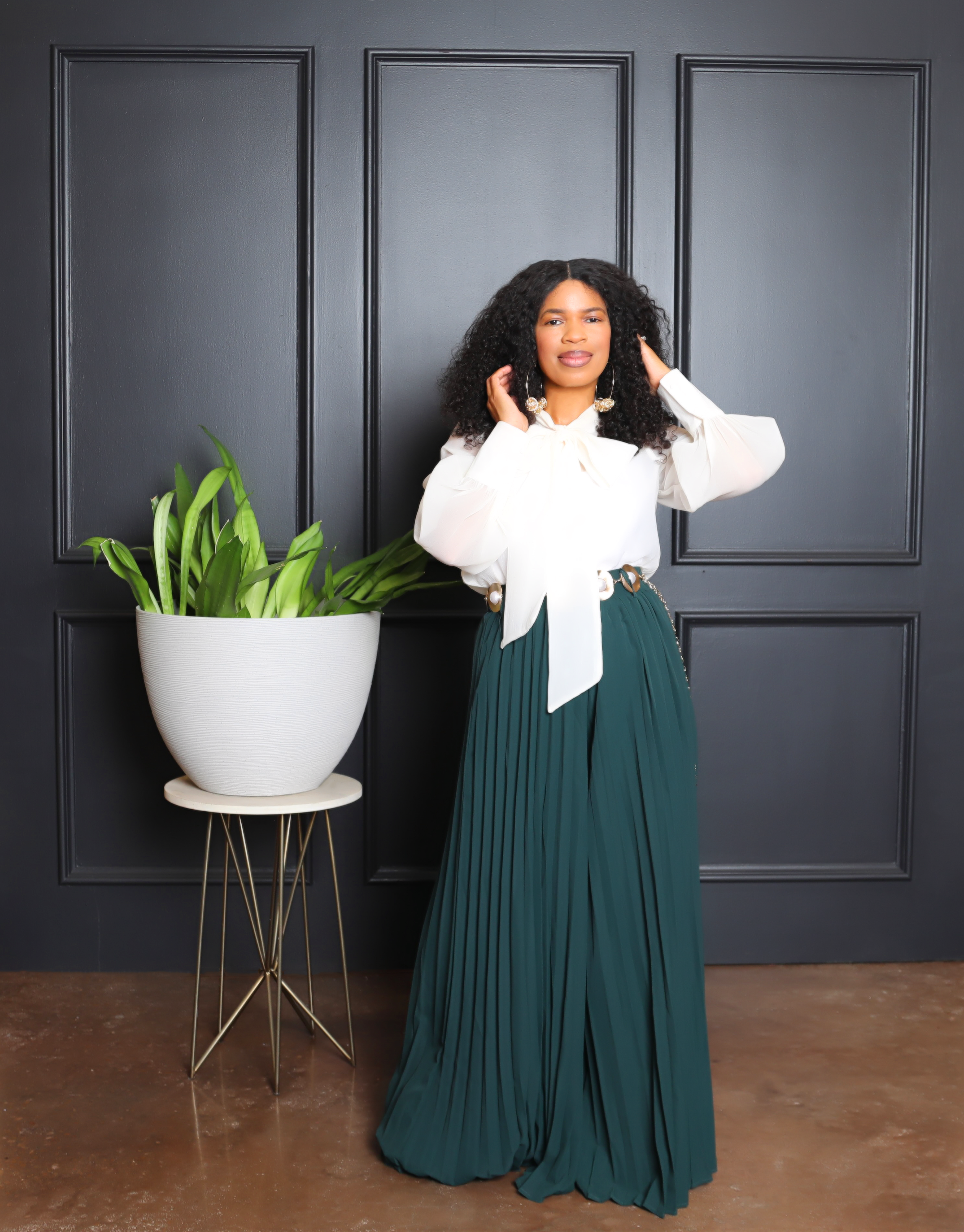 Rich Auntie Palazzo Pants- Hunter Green