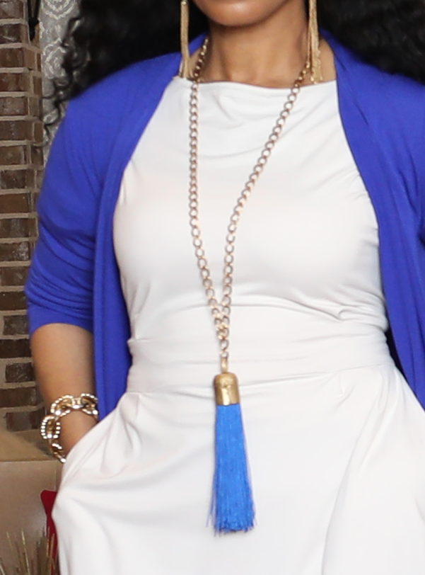 Deluxe Tassel Necklace- Royal Blue