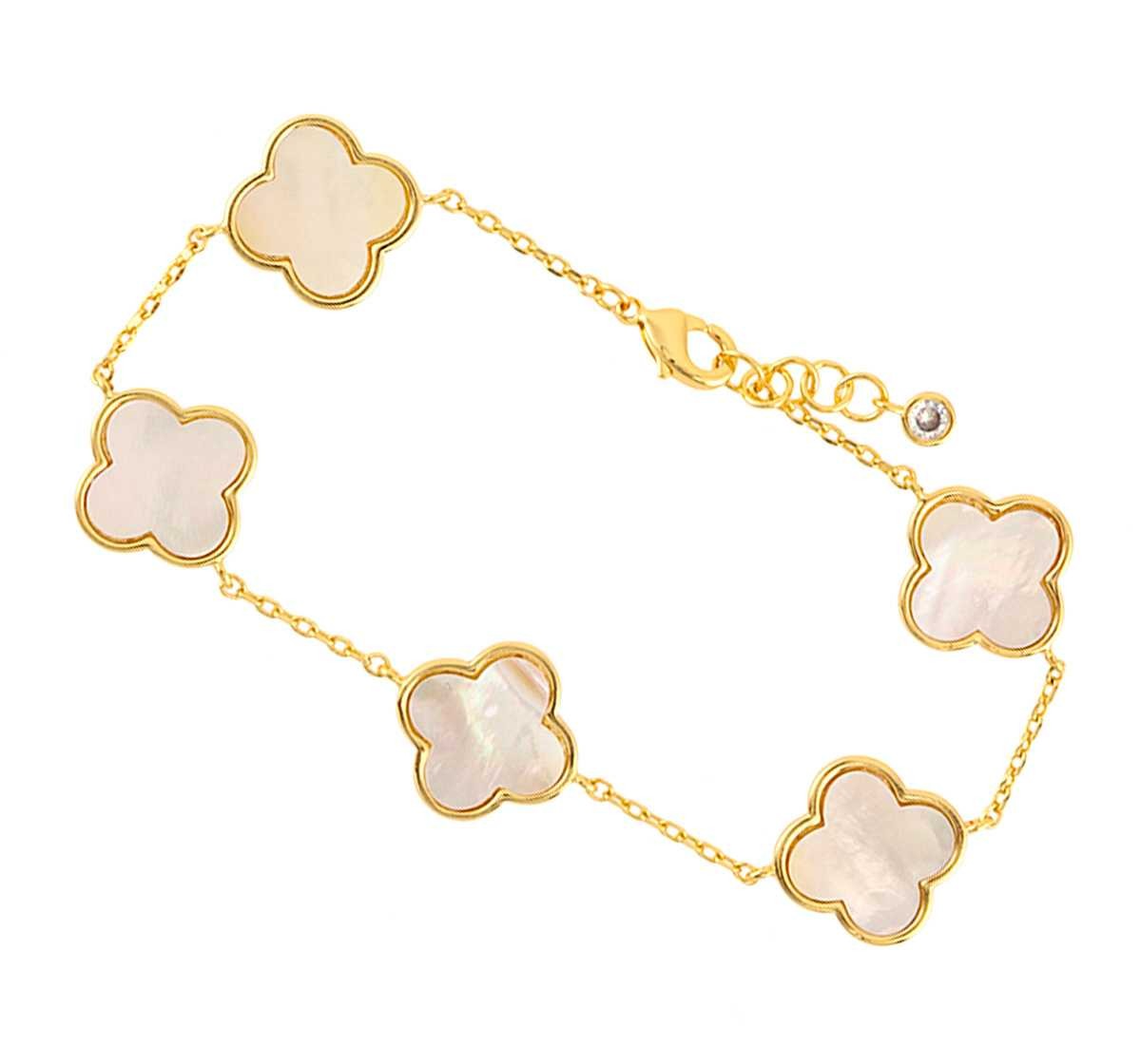 Gold Dipped Clover Bracelet- 2 Colors Available