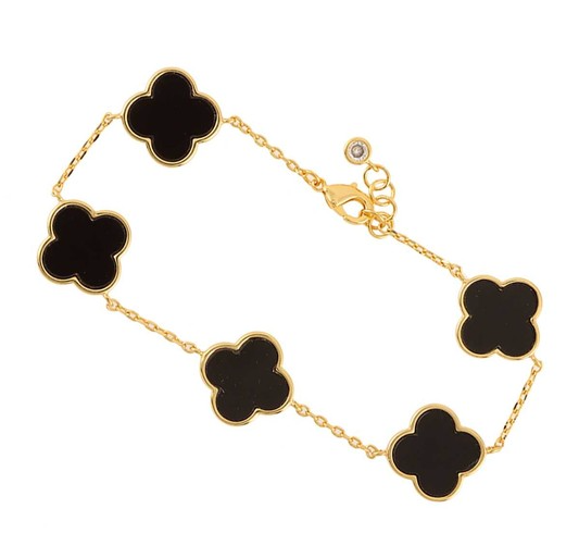 Gold Dipped Clover Bracelet- 2 Colors Available