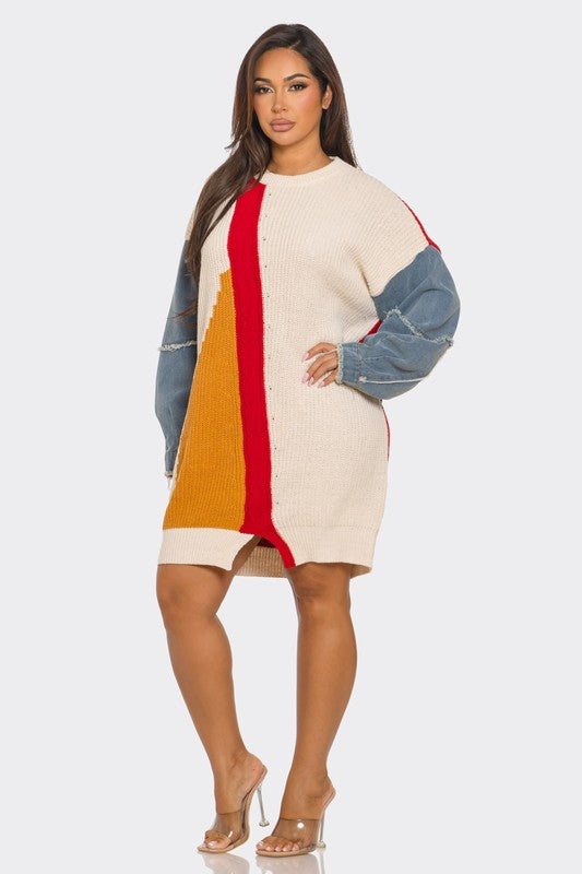 Luxe Colorblock Sweater Dress- 3 Colors Available