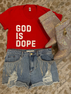 God Is Dope Tee- Red