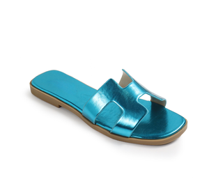 Color Pop Sandals- Metallic Blue