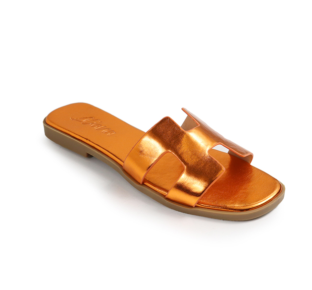 Color Pop Sandals- Metallic Orange