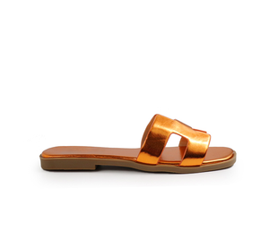 Pop Sandals- Metallic Orange