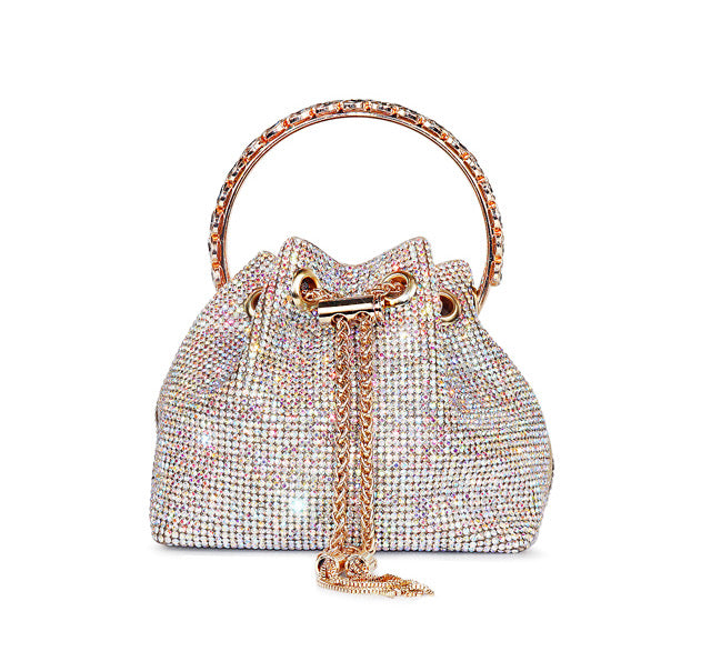 Rhinestone Slouch Bag- Gold