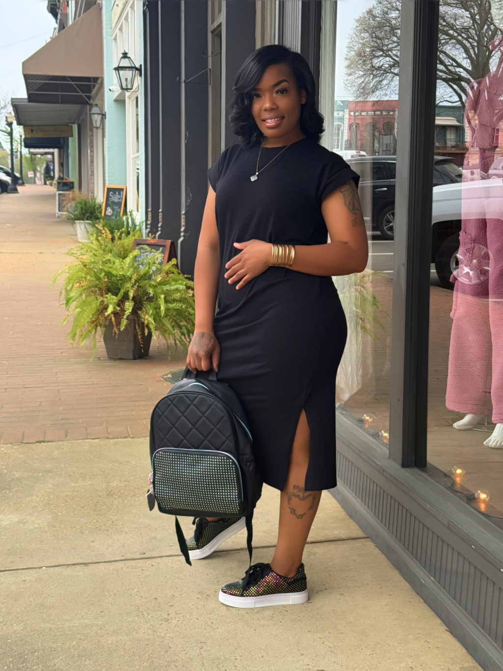 Original Cotton Side Slit T-Shirt Dress- 4 Colors Available