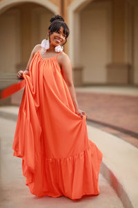 Grace Dress- Orange OVERSIZED