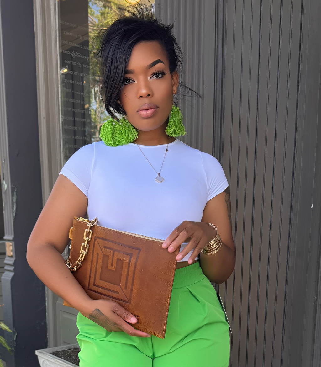 Green Tassel Earrings