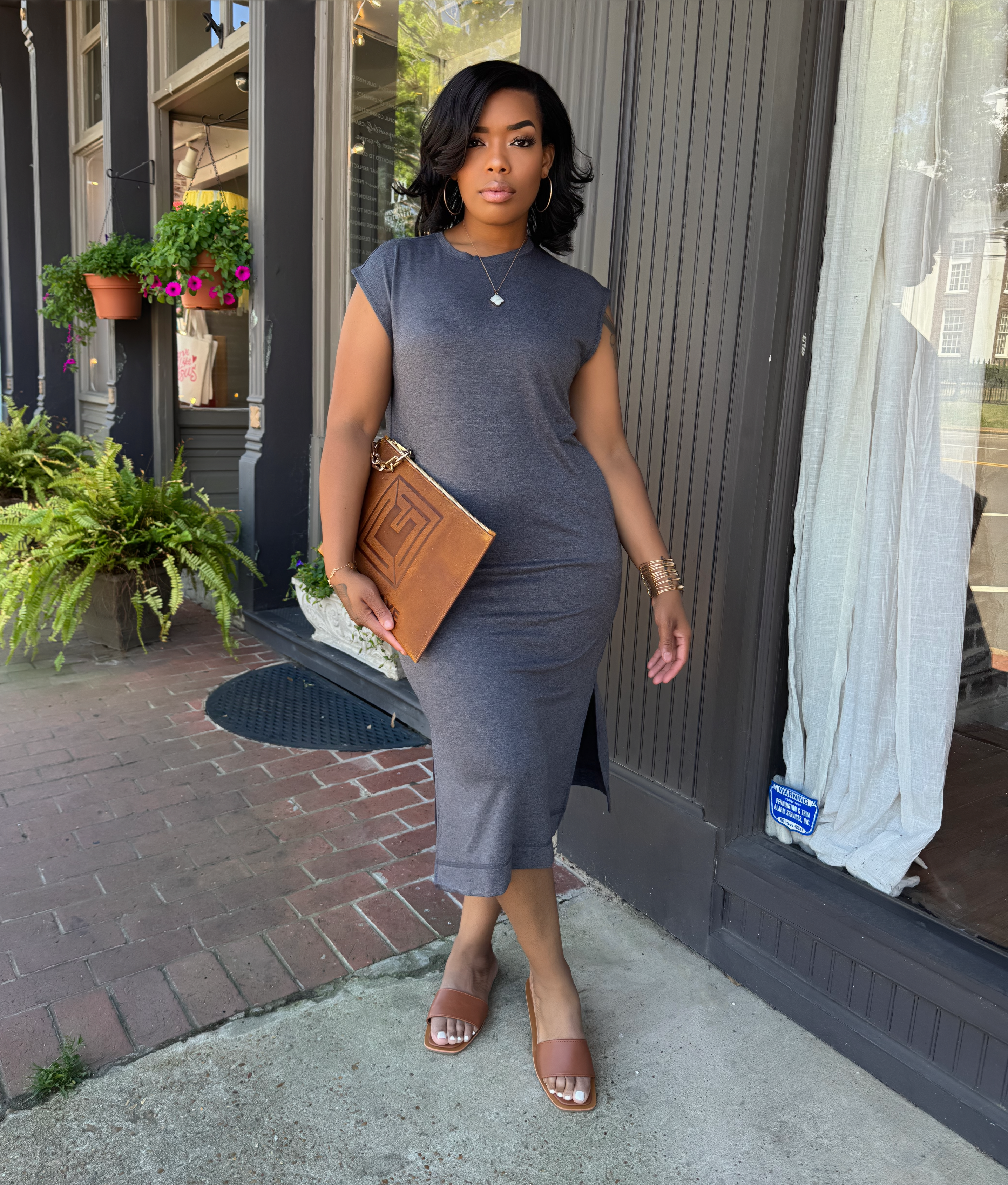 Side Slit Midi Dress- 5 Colors Available