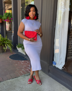 Side Slit Midi Dress- 5 Colors Available