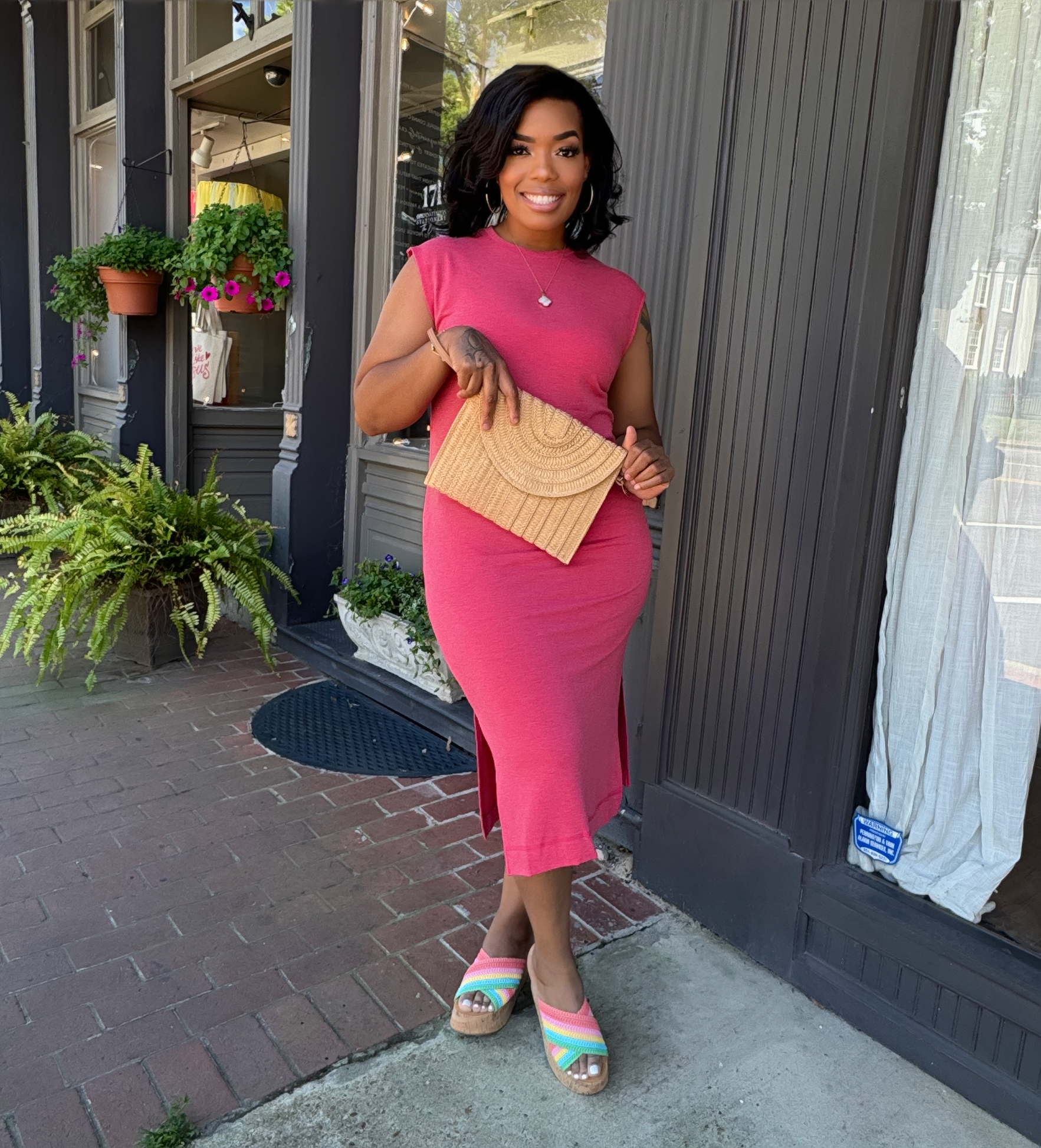 Side Slit Midi Dress- 5 Colors Available