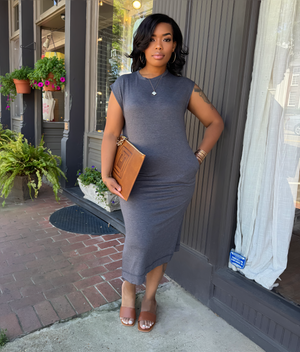 Side Slit Midi Dress- 5 Colors Available