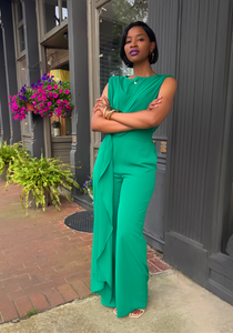 Side Drape Statement Jumpsuit