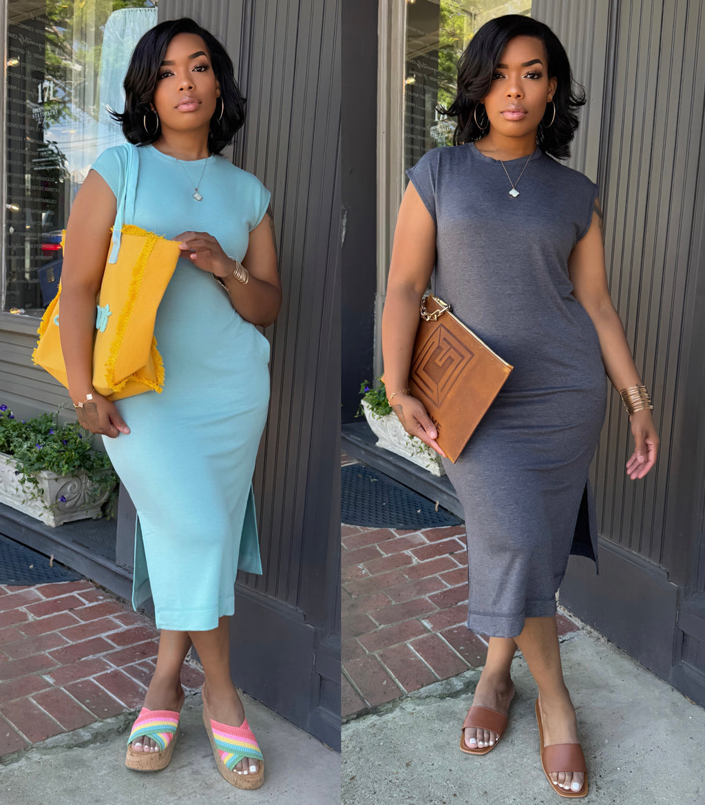 Side Slit Midi Dress