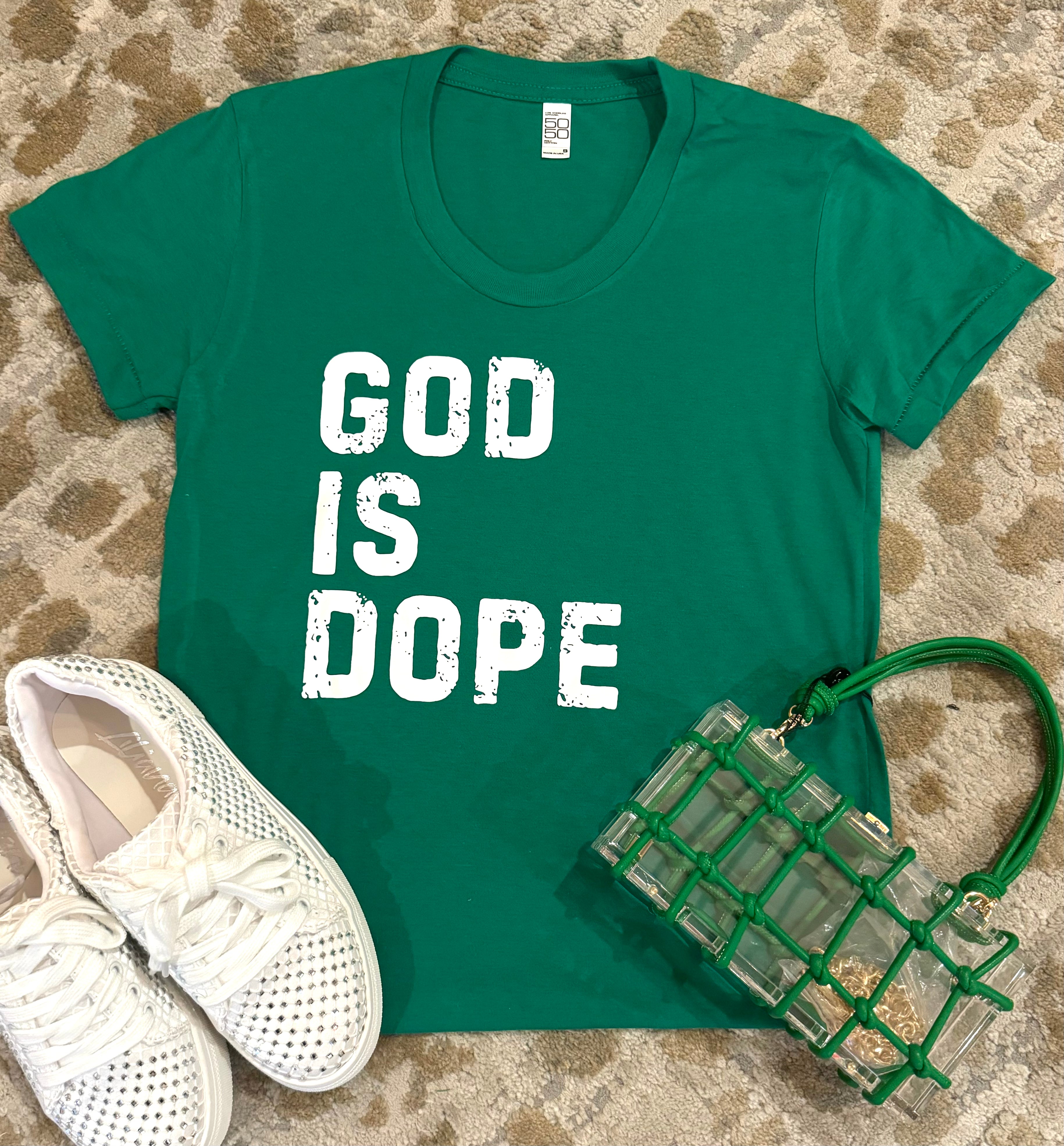 God Is Dope Tee- Green