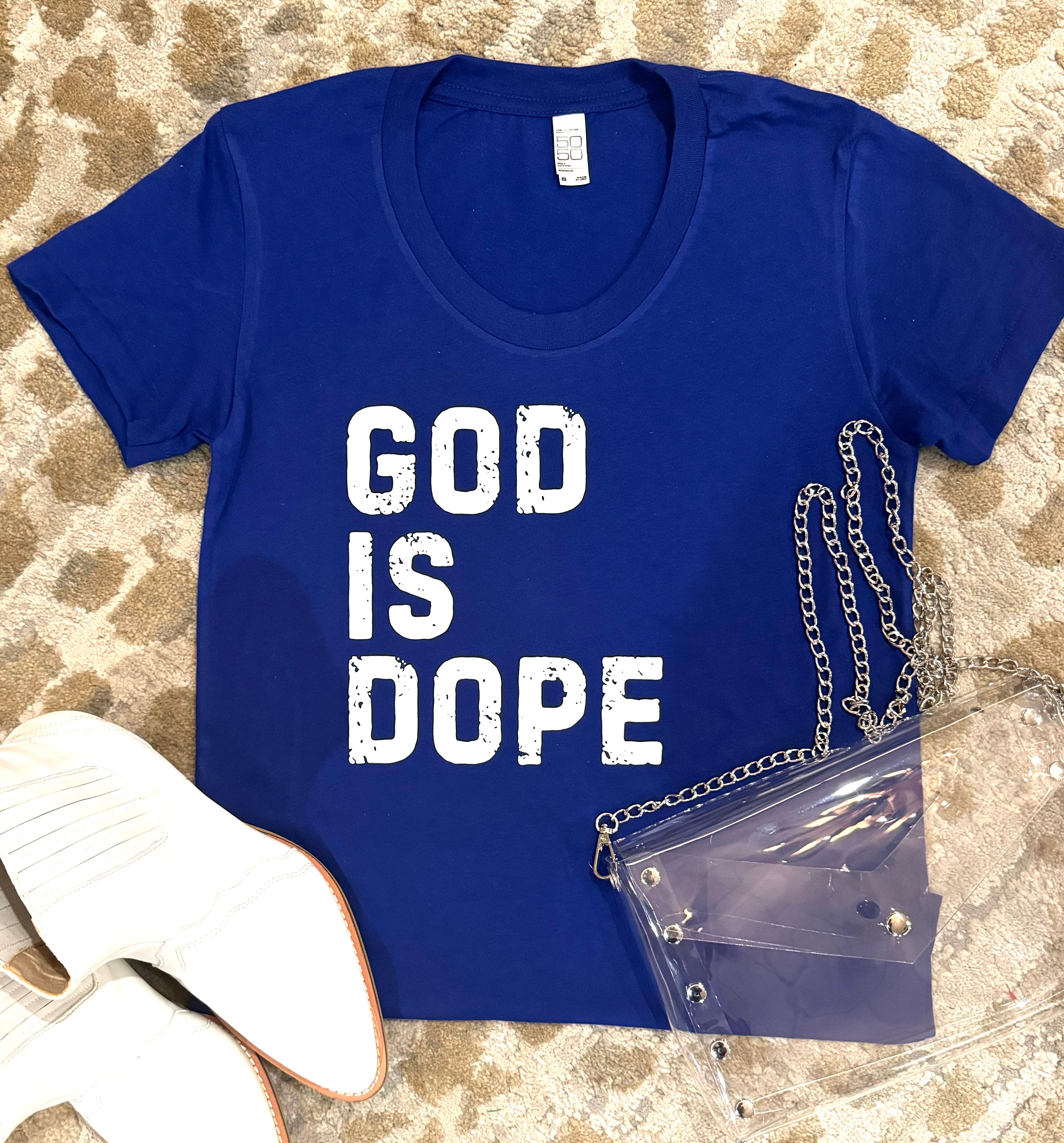 God Is Dope Tee- Blue