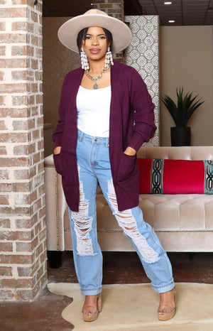 Waffle Sweater Cardigan-Several Colors Available