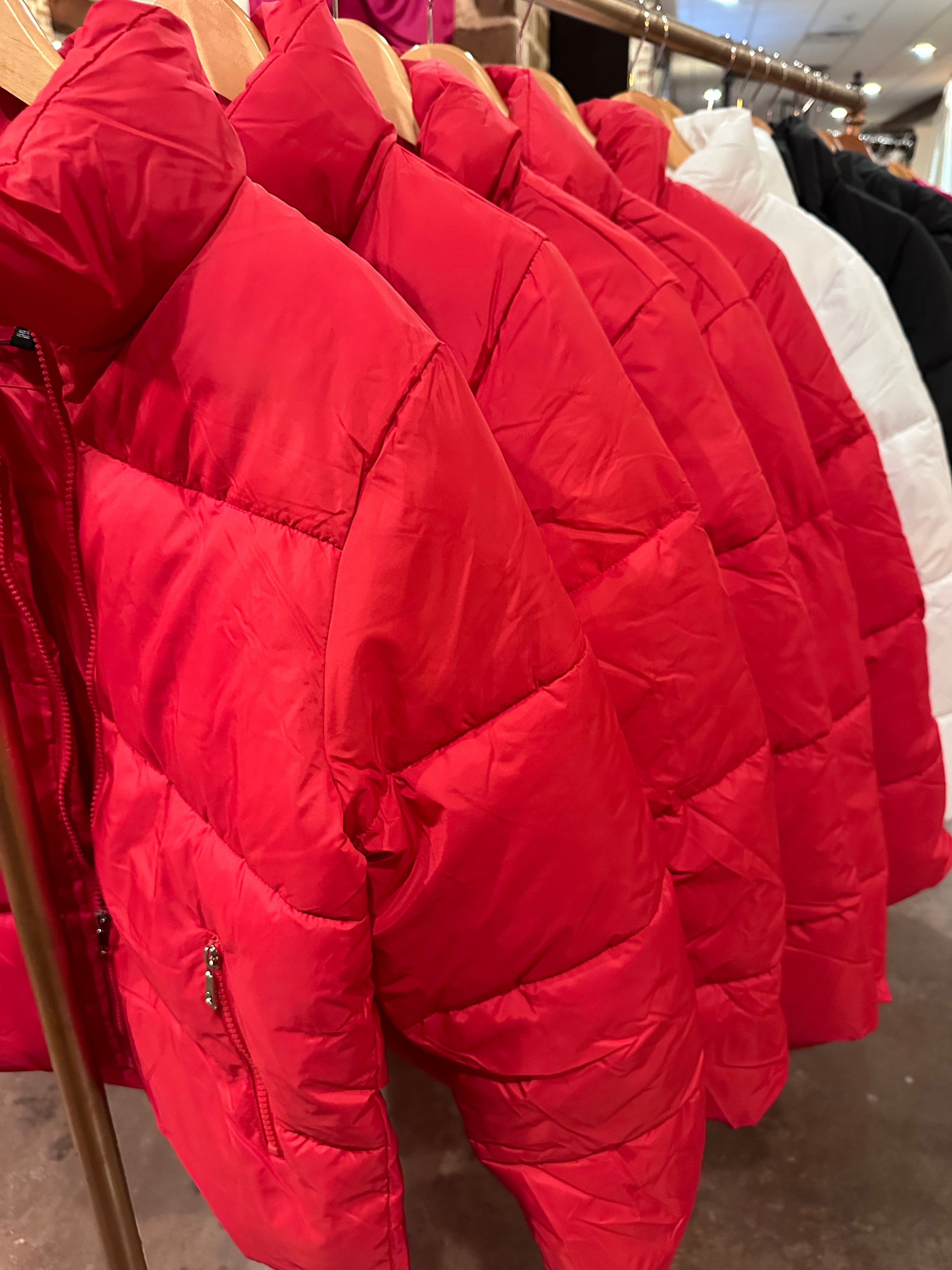 Puffer Jacket- Red
