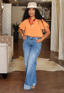 Not So Basic Flutter Sleeve Top