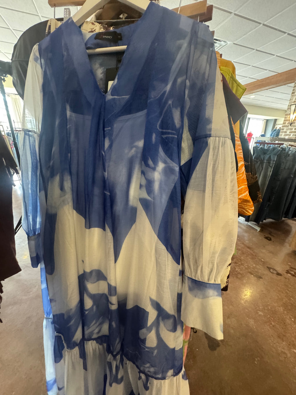 Nancy Blue and White Dress