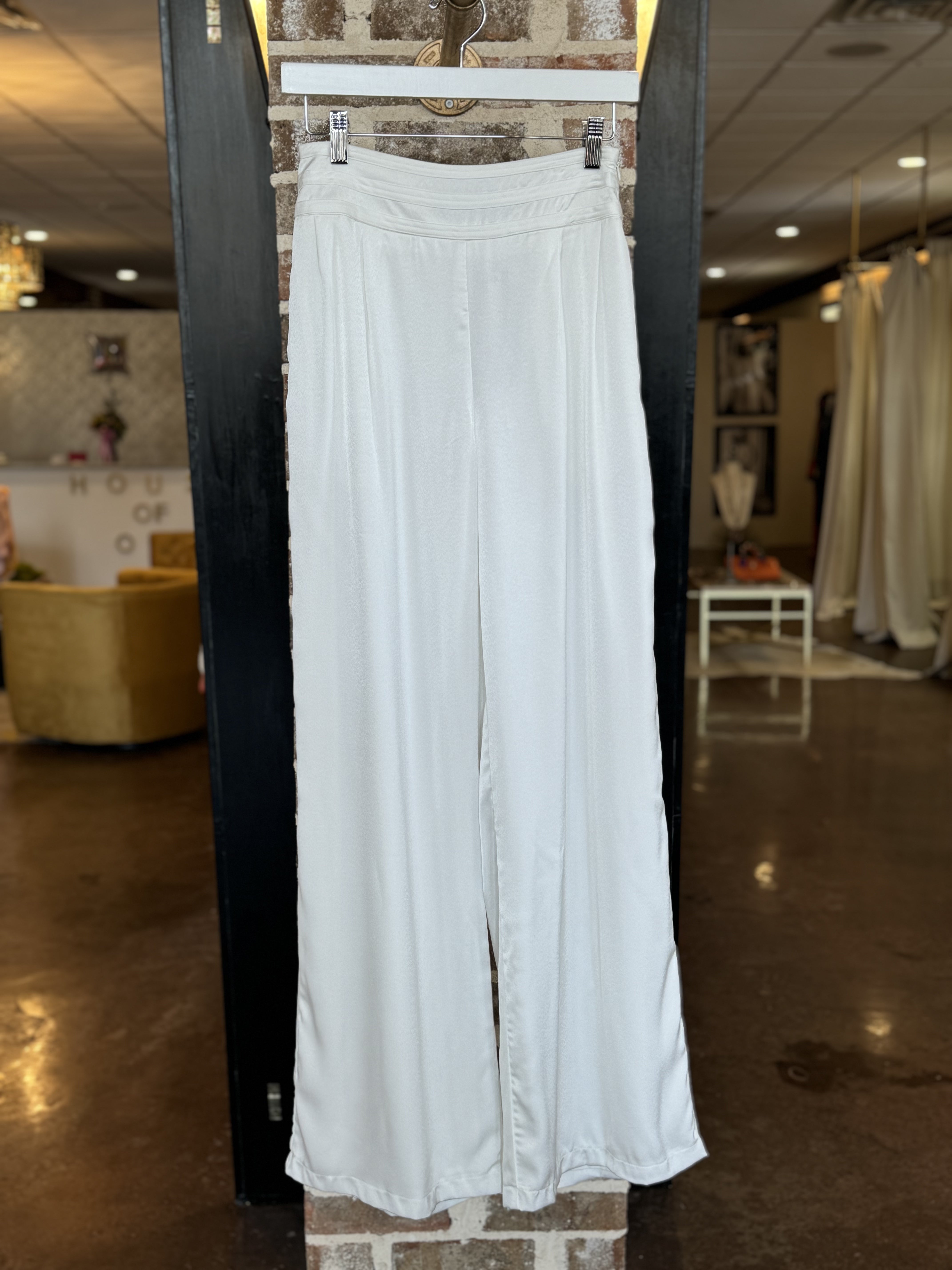 Ivory High Waist Tuxedo Pants