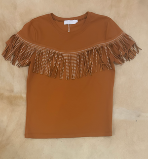 Studded Fringe Top- 3 Colors