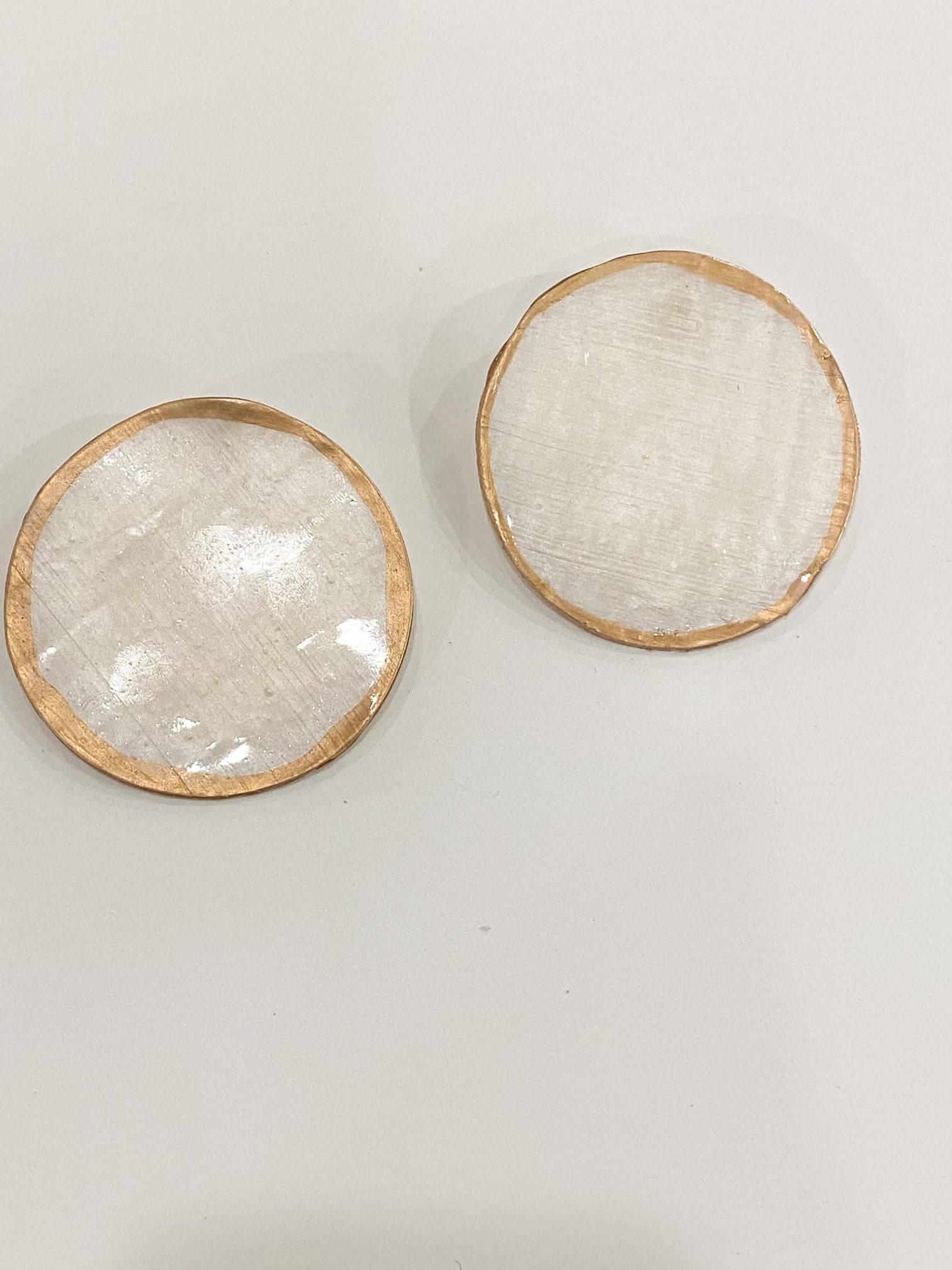 Custom Pearlized Circle Earrings
