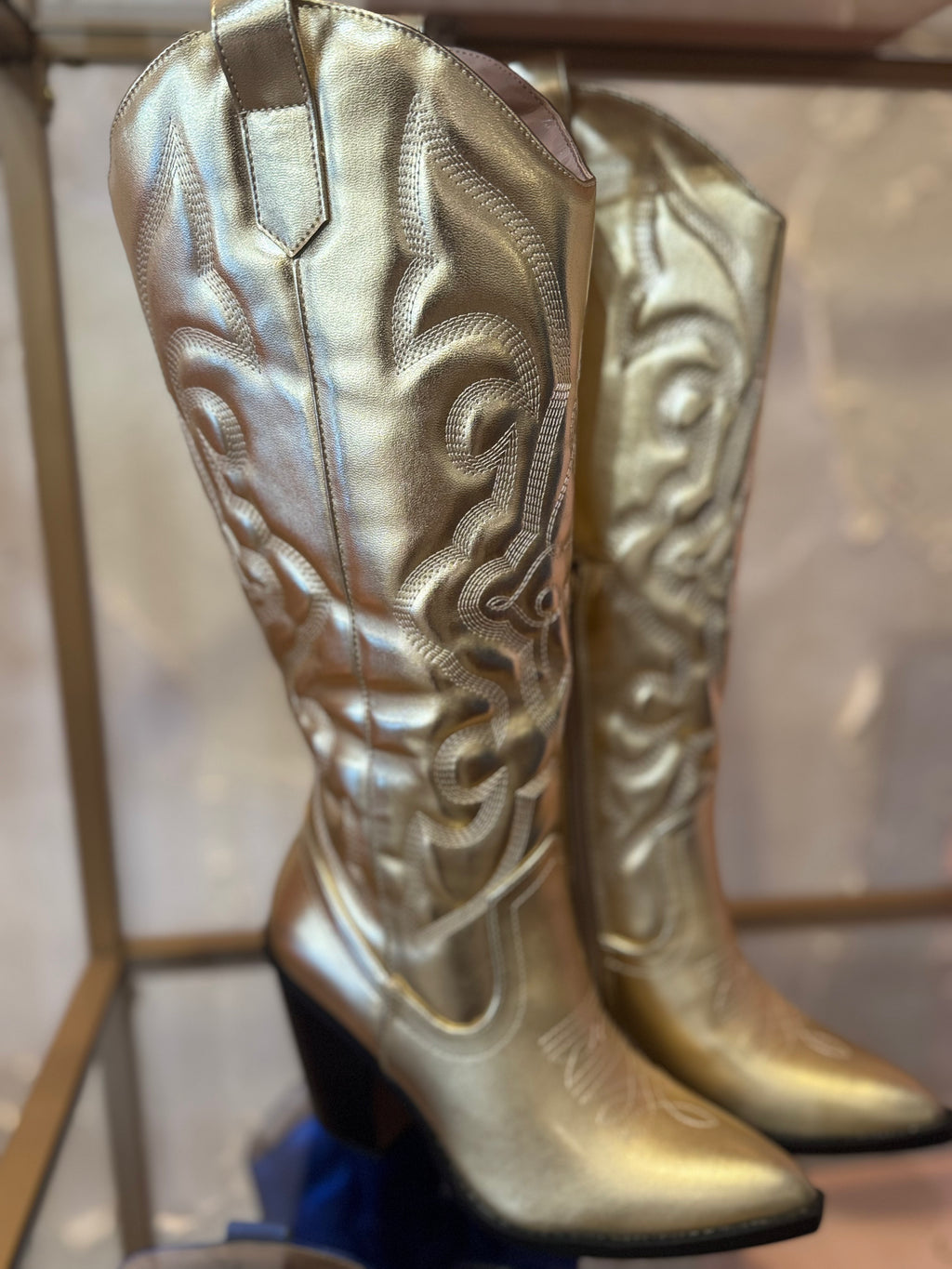 Metallic Gold Boots