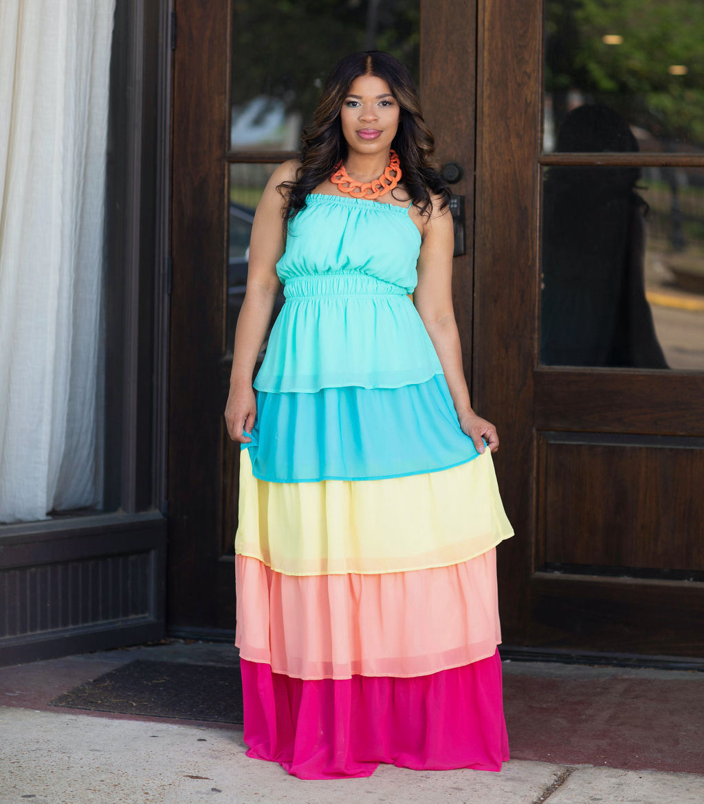 Shine All Day Tiered Maxi
