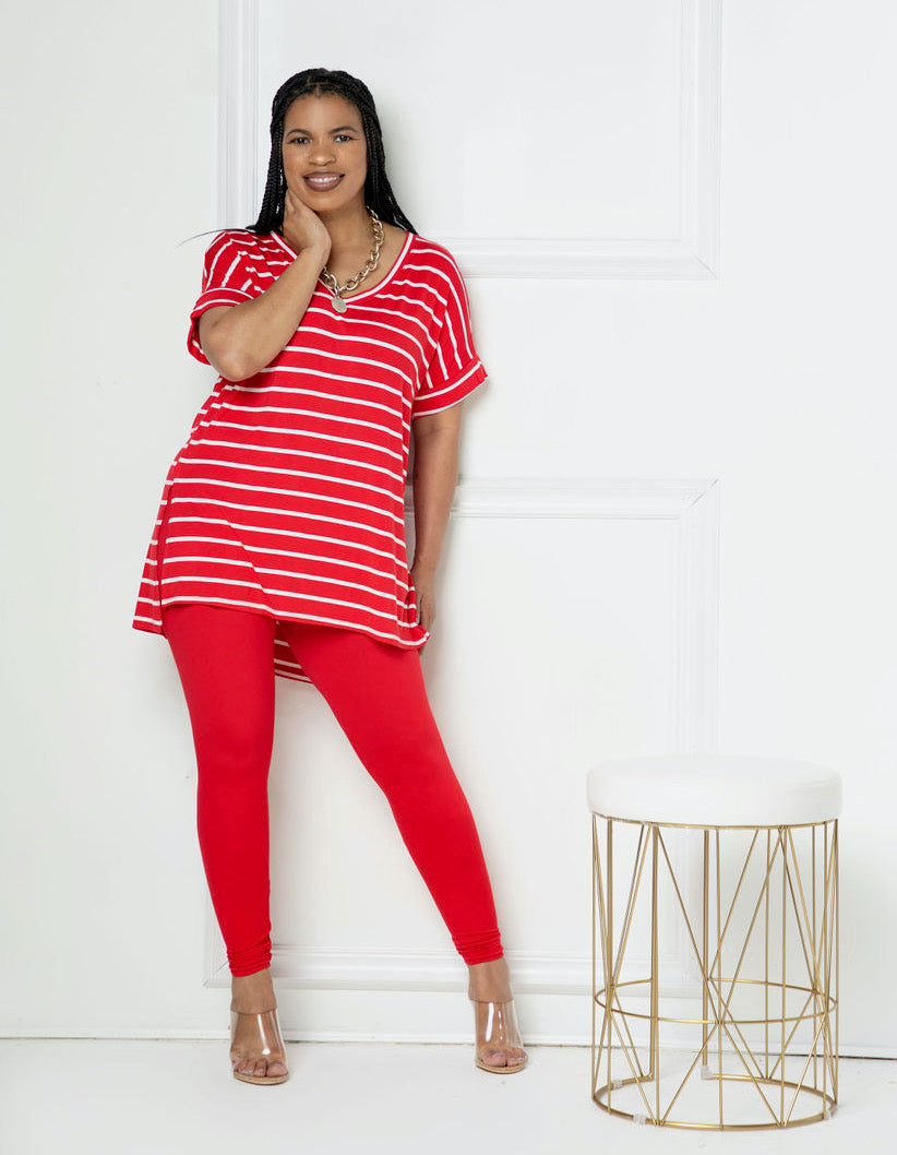 Royalty Set With Stripes- Red
