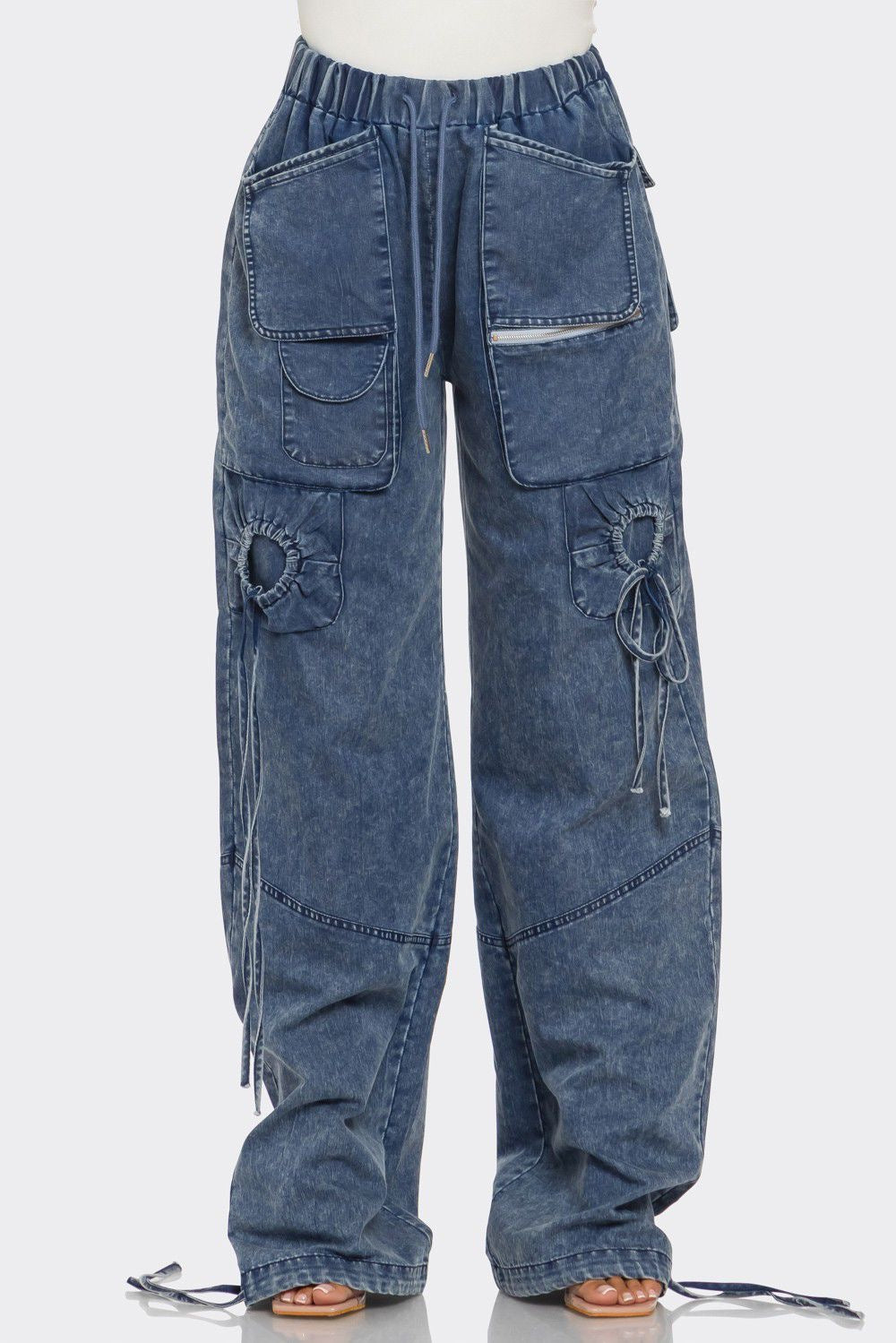 Statement Cargo Jeans- Plus