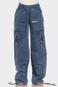 Statement Cargo Jeans- Plus