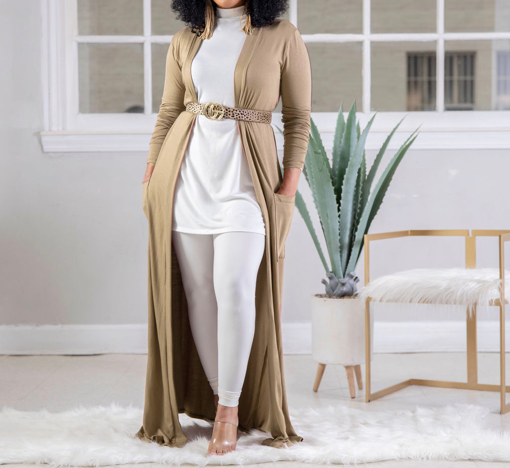 Maxi Cardi- Beige